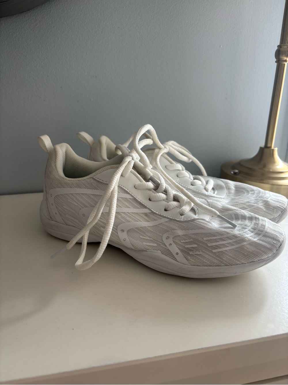 Kids White Athletic Sneakers - Lightweight Lace-Up